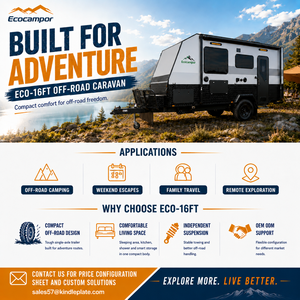 Meilleure Offre pour <span class=keywords><strong>Caravane</strong></span> Tout-Terrain Mini Moderne de Luxe, Remorque de Camping Confortable avec Grand Lit, Légère et Étanche pour les Voyages en Famille - Product Image 6