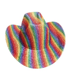 Cowboy Hat <b>Red</b> Green Snowflake Print Unisex Adult Party Winter Hat European Style 100% Polyester - Product Image 4