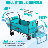 Chariot de camping pliable à quatre roues pour le rangement extérieur / Chariot de camping super robuste et portable en acier carbone Oxford