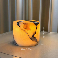 Lampe de nuit LED en marbre naturel, lampe de chevet cylindrique moderne à commande tactile, lampe de bureau alimentée par USB pour la décoration de la chambre à coucher