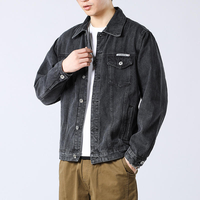 Veste en jean bleu délavé vintage sur mesure pour homme, manteau décontracté streetwear, fournisseur de vestes et manteaux en denim pour homme