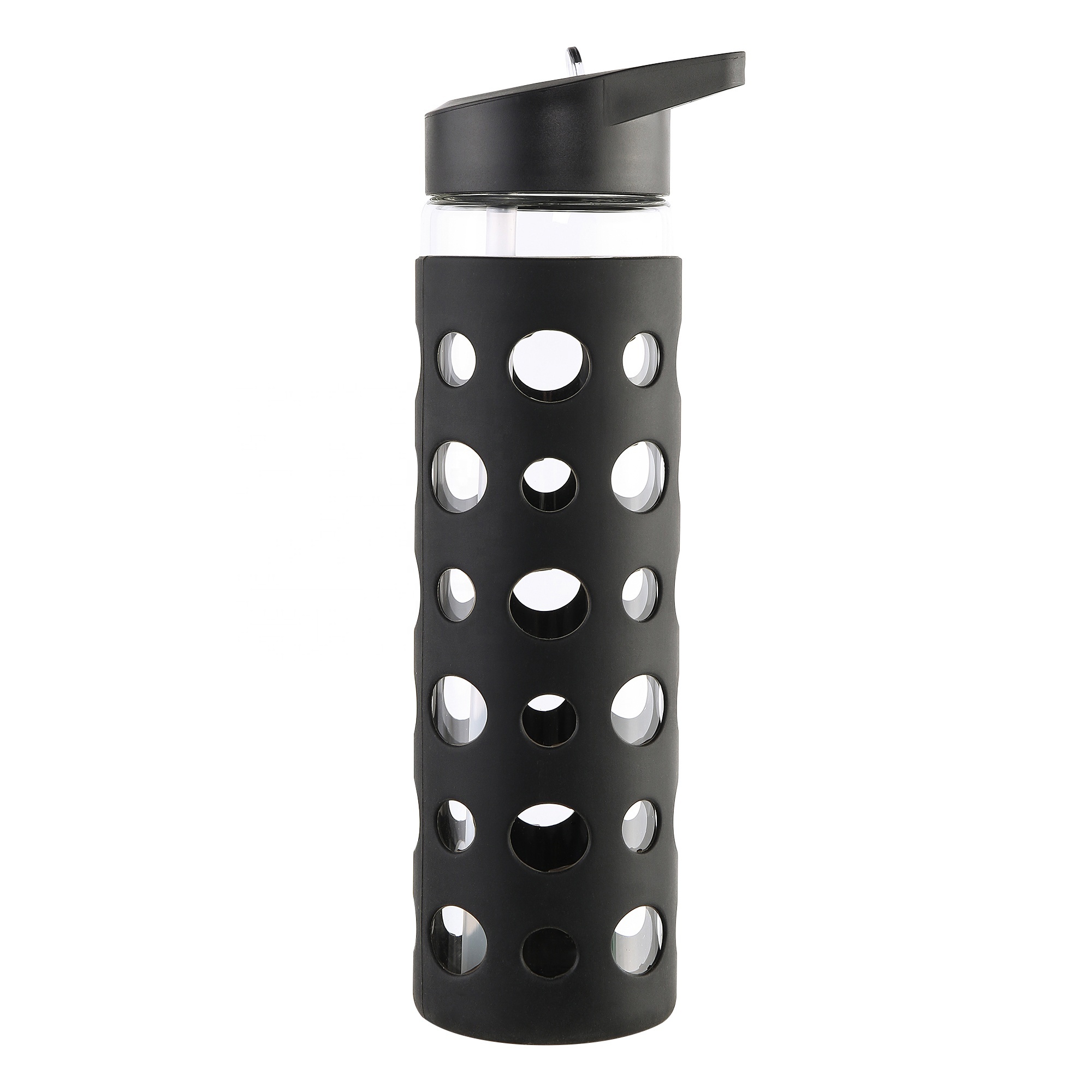 Promotional Christmas gift case silicone reusable water bottle glass with skin diving cap - Product Image 2