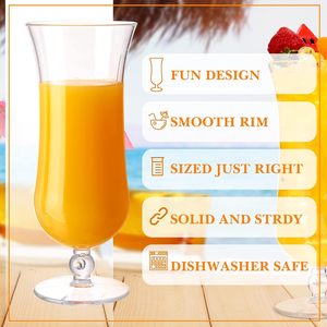 Verres à <span class=keywords><strong>Pina</strong></span> <span class=keywords><strong>Colada</strong></span> en plastique transparent résistant aux chocs de 15 oz, verres Hurricane en plastique incassables - Product Image 3