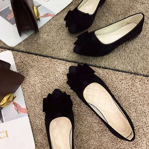 Scarpe da donna taglie forti da ballo a punta da passeggio Slip on mocassini da donna <span class=keywords><strong>con</strong></span> fiocco <span class=keywords><strong>ballerine</strong></span> piatte - Product Image 5