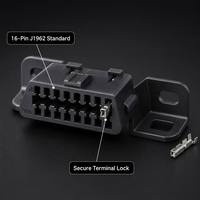Conector de Diagnóstico OBD2 Hembra de 16 Pines J1962 MG610761-5, Puerto para Herramienta de Escaneo Automotriz, OEM Negro PA66/PBT, Inserción Recta de 180 Grados