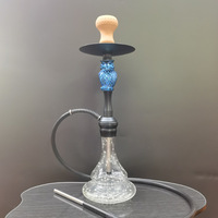 Chicha Shesha Moderne 56CM en Alliage d'Aluminium et Résine, Motif Ours et Hibou Coloré, Durable