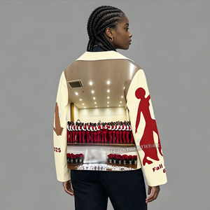 Maßgeschneiderte griechische Sorority-Line-Jacke mit Delt-A-Sigma-Theta-Muster, gewebte Jacquard-Decke, Damenbekleidung, Paillettenjacke - Product Image 5