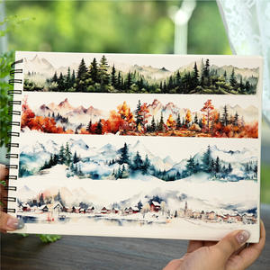 1 rollo de cinta de montaña, Río y cielo serie Collage paisaje DIY Material reciclado pegatinas - Product Image 4