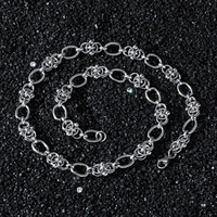Nouveaux hommes Hip-Hop Style fait à la main géométrique en acier inoxydable perlé épissé chaîne collier rue Ins Style collier