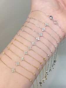 Xinfly 18K Gold Four Leaf <b>Clover</b> <b>Bracelet</b> Lucky Minimalist Jewelry for Women Hypoallergenic Dainty Design Perfect Gift for Her - Product Image 5