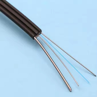 Cable de Fibra Óptica Monomodo para Exteriores ODM 12,4 Hilos Dropcore G.657A2, Aéreo, con Cubierta LSZH/PVC y Refuerzo FRP, Certificado ISO9001