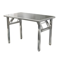 Table de travail rectangulaire pliable moderne en acier inoxydable pour la maison et les repas
