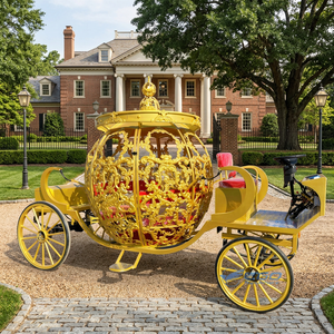 Chariot de mariage électrique doré de style européen, modèle Citrouille Cendrillon, très populaire pour les cérémonies de mariage et les défilés spectaculaires - Product Image 1