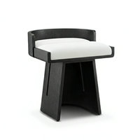 Tabouret de vanité moderne de luxe en velours 2026, ensemble de table et chaise en bois chinois en forme de tasse pour salon de thé et café