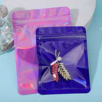 Sacs d'emballage réutilisables en Mylar holographique personnalisables avec logo pour colliers, bagues, broches et boucles d'oreilles - Vente en gros