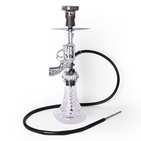 Kit de chicha en résine en forme de pistolet revolver, ensemble complet de chicha à une seule tige pour la décoration de bars et de fêtes à thème
