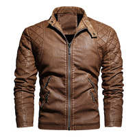 Veste en PU à col rabattu pour homme, style décontracté et hippie, couleur unie, doublure en polyester, automne/hiver