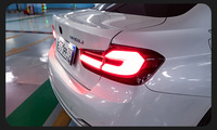 Feux arrière LKS pour BMW Série 3 F30 F35 318i 320i 330i, feux arrière ronds à LED, ensemble complet, lentille rouge transparente, plug and play
