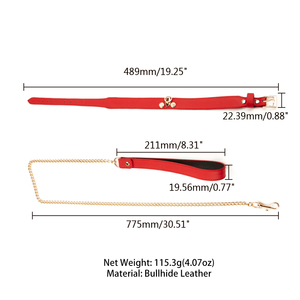 <span class=keywords><strong>Bondage</strong></span> Gear collier en cuir véritable noir rouge BDSM Kits jouets sexuels pour adultes pour femmes Juguetes Sexuales couleur boîte emballage - Product Image 2
