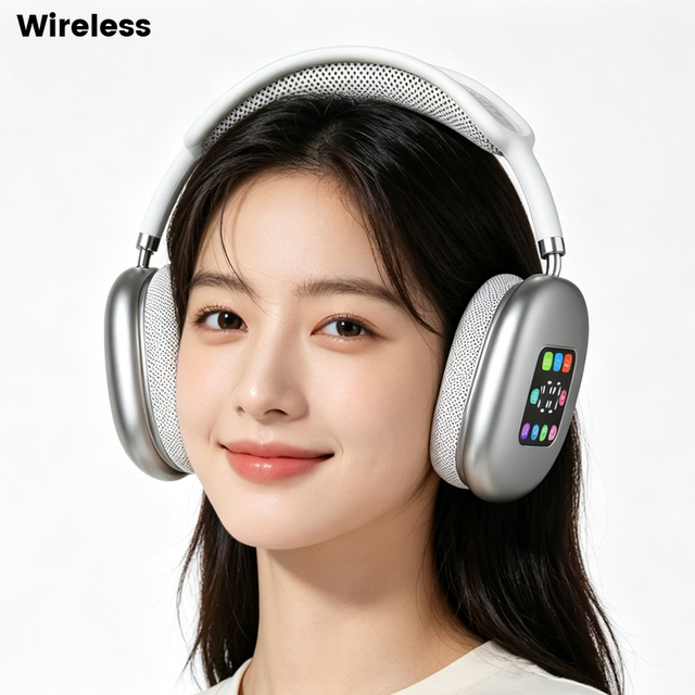 LED Display Wireless Gaming Headset Over Ear  Gaming Headphones with Microphone Low Latency for Gaming