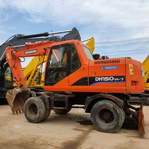 Excavatrice sur pneus d'occasion bien entretenue Doosan DH150W-7, 15 tonnes, moteur et pompe, mobilité flexible, système hydraulique d'origine - Product Image 6