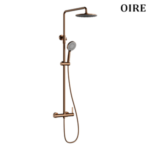 Set Rubinetto <span class=keywords><strong>Doccia</strong></span> e <span class=keywords><strong>Vasca</strong></span> <span class=keywords><strong>da</strong></span> <span class=keywords><strong>Bagno</strong></span> a Parete in Ottone Spazzolato Oro Rosa OEM/ODM con Doccetta e Barra Scorrevole per Hotel e Ville - Product Image 4