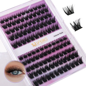 Extensions de cils en grappes de luxe faites à la main en cheveux synthétiques pré-collés 0,07 mm pour volume DIY, 10 rangées, prêtes à poser, vente en gros - Product Image 6