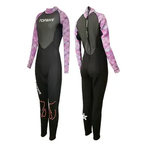 Premium Damesbadpakken Met Lange Mouwen Bedrukte Kleur Dames 3Mm Neopreen Surfwetsuit