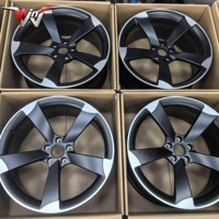 Jantes 20 pouces 5x112 Gris Anthracite Fini Usiné Cinq Branches pour Voitures Particulières Audi Q5 Q7 Q8 A8 A6 A5 A4 RS3 RS Volkswagen Golf