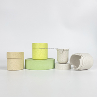 Bocaux en plastique de paille de blé écologique de 75ml contenant de cosmétiques recyclés pour les lotions de soins de la peau crèmes pour le visage rechargeables