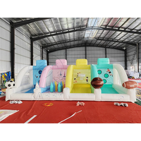 Structure Gonflable Commerciale d'Extérieur - 3-en-1 : Jeux de Carnaval, Balles et Sports pour Enfants et Adultes, en PVC de Qualité Commerciale, Installation Facile, Anti-UV