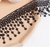 Dentelle à franges à motifs rayés de style vintage, 9 cm de large, soluble dans l'eau, brodée pour robes de mariée, sacs, chaussures, accessoires