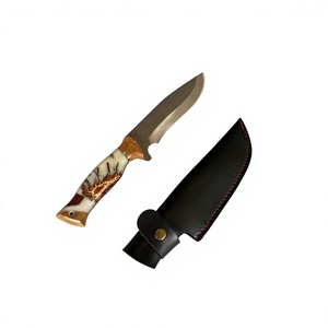 Couteau de chasse artisanal Ahmad en acier D2, lame droite à pointe tombante de 9 pouces, manche en résine de qualité industrielle - Product Image 5