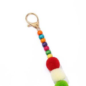 Cầu Vồng boho phong cách tóc bóng Tassel Keychain Tassel Pom Pom boho phong cách Keychain đầy màu sắc Gradient màu sắc phong cách boho <span class=keywords><strong>Keyring</strong></span> - Product Image 3