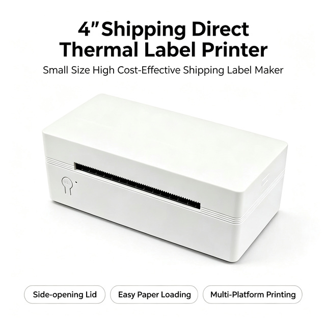 4 Inch Direct Thermal Shipping Label Printer USB+BT 150mm/s Receipt Label Printer Desktop Thermal Printer for Supermarket Retail