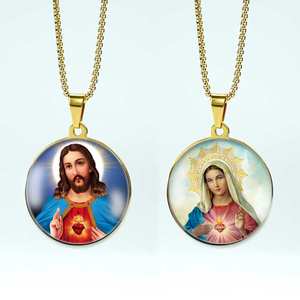 Collar con colgante <span class=keywords><strong>de</strong></span> amuleto religioso con imagen <span class=keywords><strong>de</strong></span> corazón <span class=keywords><strong>de</strong></span> Jesús - Product Image 6