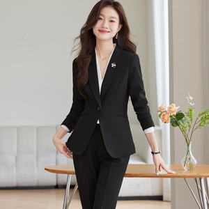 Temperamento da pendolare da <span class=keywords><strong>donna</strong></span> professionista Senior Plus-Size grigio per lavoro da colletto bianco sorella maggiore reale maturo autunnale - Product Image 4