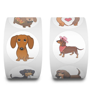 ZY2916C 500 pièces mignon <span class=keywords><strong>teckel</strong></span> rouleau Scrapbook Graffiti bricolage autocollants décoratifs maternelle récompense enfants couleurs autocollants - Product Image 3