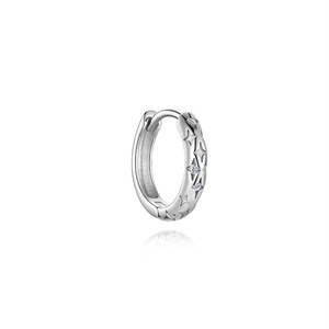 Boucles d'oreilles créoles minimalistes en argent sterling 925 plaqué rhodium avec moissanite pour piercing au cartilage, hélix, manchette d'oreille, anneau de nez pour femme - Product Image 1