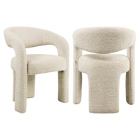 Fauteuil de salle à manger moderne et épuré Effie à dossier ailé, inclinable manuellement, hauteur réglable, en tissu écologique pour salon et loisirs