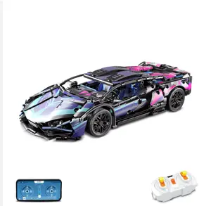 Heißes Spielzeug Bauklötze-Set bunt 1:14 Lamborghink Supercar Electric RC 2.4G Fernsteuerung Geschenk für Kinder Bausteinspielen