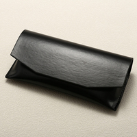 Étui à lunettes de luxe noir Huicheng HC-53, ensemble d'étuis à lunettes de soleil classiques en cuir avec logo personnalisé et design protecteur