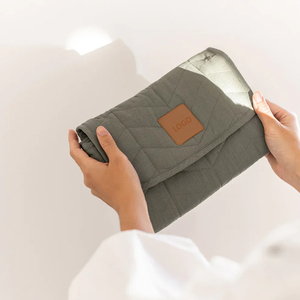 Portable Custom Linen Travel Baby <strong>Changing</strong> <strong>Mat</strong> Waterproof Foldable Lightweight Diaper <strong>Changing</strong> <strong>Mat</strong> Clutch <strong>Bag</strong> - Product Image 3