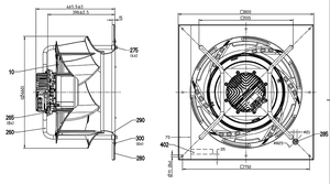 Ventilador centrífugo EC ebm-papst K3G630-RB32-71/F02 de 630 mm de alta eficiencia para sistemas de tratamiento de aire HVAC - Product Image 3