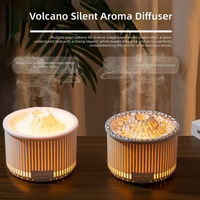 Diffuseur d'aromathérapie créatif en plastique à flamme simulée, design volcan, capacité 0,5-1L, fonctionnement silencieux 36-45dB pour