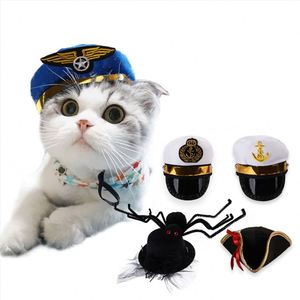 Vente en gros de costumes pour animaux de compagnie chapeau Cosplay chat costume de chien Halloween marine pirate capitaine <span class=keywords><strong>marin</strong></span> chapeau de chien pour la fête - Product Image 2