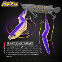 Leurre de pêche rigide multi-articulé Arowana imprimé en ABS, 145 mm, 35,8 g, appât bionique 3D réaliste pour rivière, lac, ruisseau