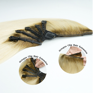 Nueva Extensión de Cabello con Clip Tipo Araña de Calidad Premium, Cabello Humano Virgen Remy con Cutícula Alineada, Extensión de Cabello con Clip Tipo <span class=keywords><strong>Pulpo</strong></span> - Product Image 4