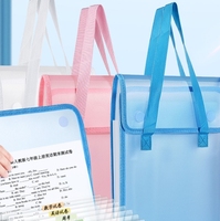 Sac de rangement portable A4 - Sac de rangement pour étudiants - Classeur grande capacité - Fermeture Velcro - Sac à main - Matériau PP