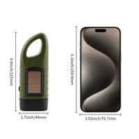 Lampe torche LED portable EDC rechargeable à l'énergie solaire avec manivelle, charge USB, mousqueton, torche de survie pour le camping